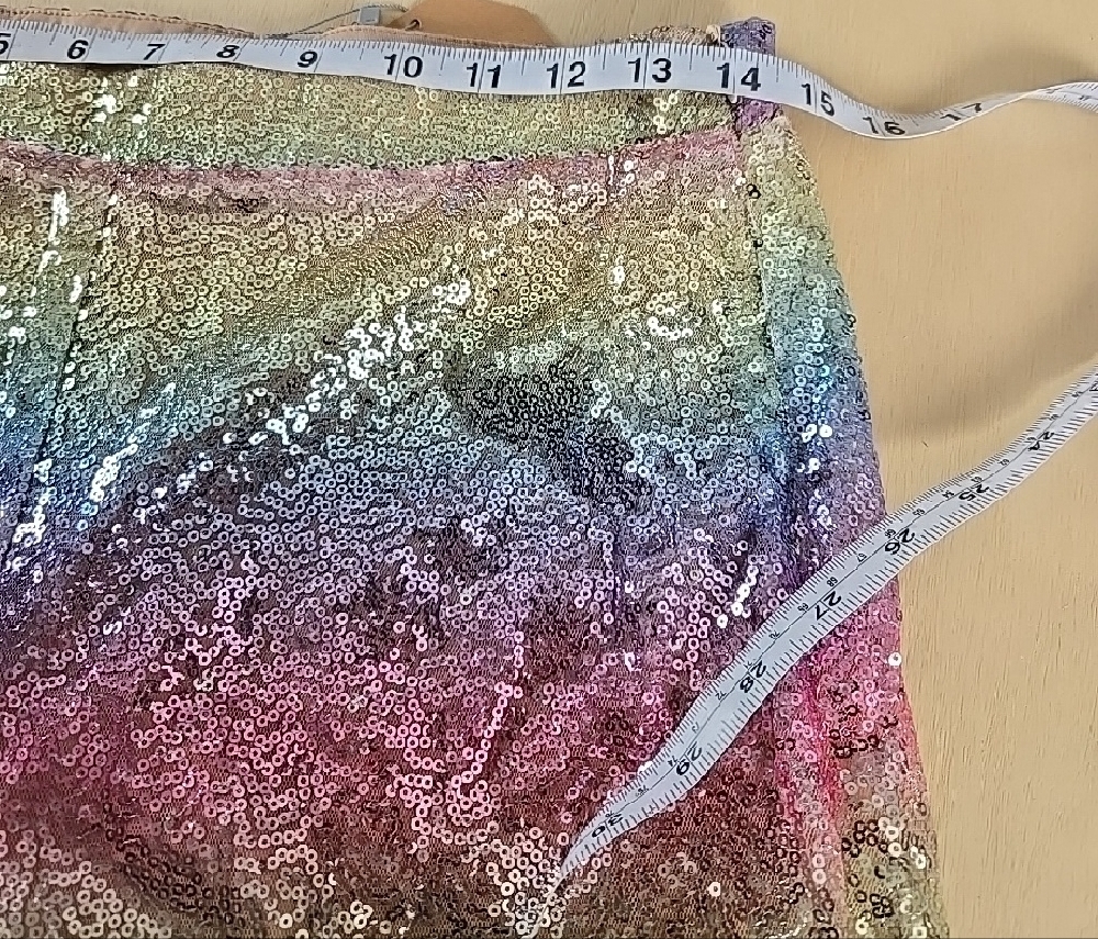 CH8 NWT Main Strip Multicolor Sequin Pantsuit Blouse Flare Leg 2 Pc Sm Md Lg - Picture 7 of 11